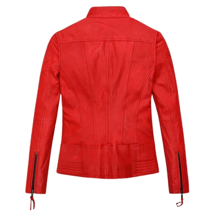 Blood Red Fury Moto Leather Jacket