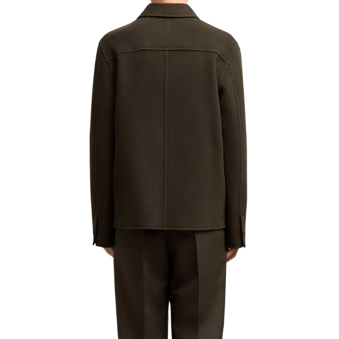 Boxy Fit Long-Sleeved Button-Up Wool Jacket