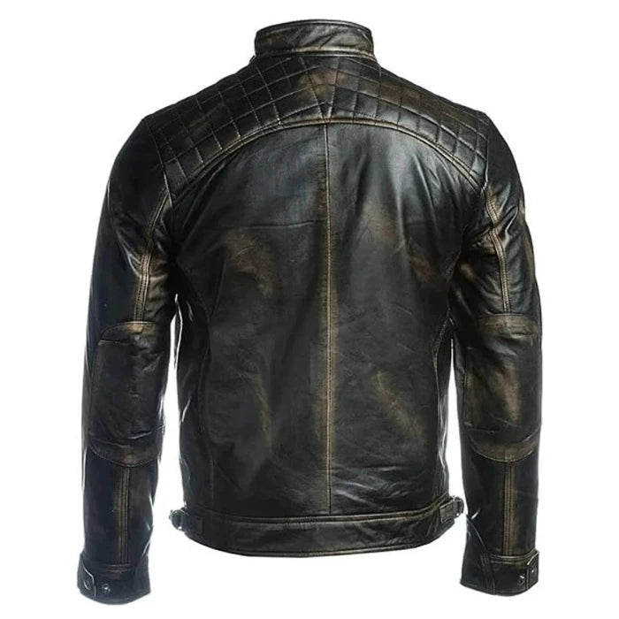 Cafe Racer Retro Motorcycle Leather Jacket