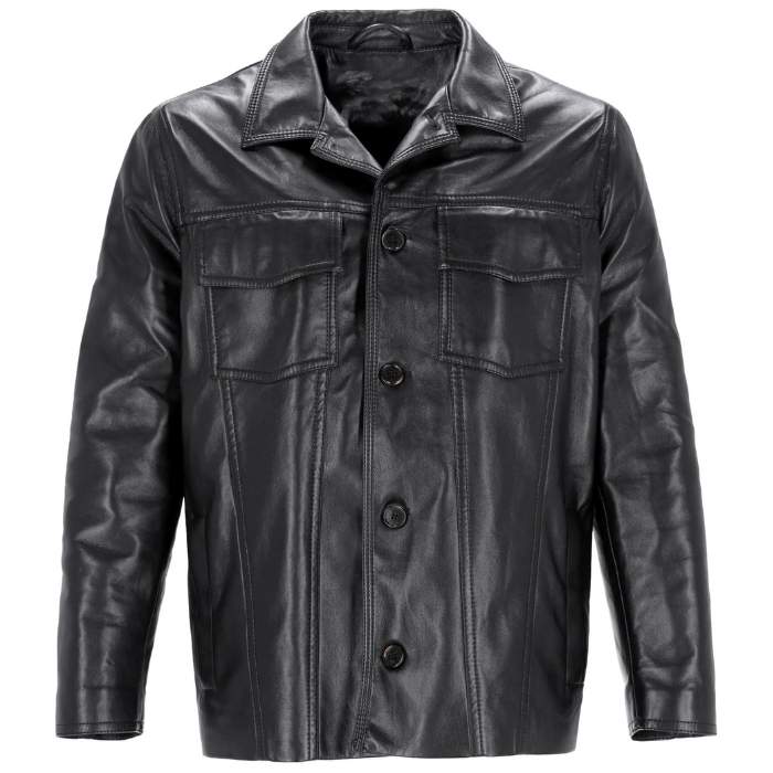 Casual Button Front Leather 1