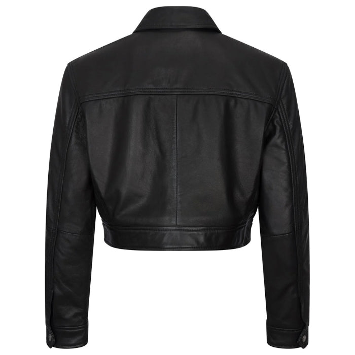Urban Chic Black Cropped Biker Leather Jacket