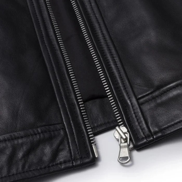 Urban Chic Black Cropped Biker Leather Jacket