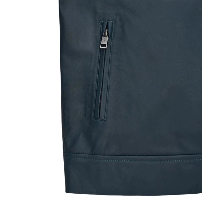 Corsair Blue Moto Leather Jacket