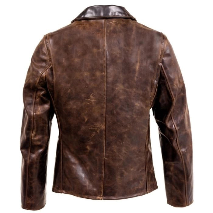 Men's Cowhide Retro Moto Style Leather Jacket