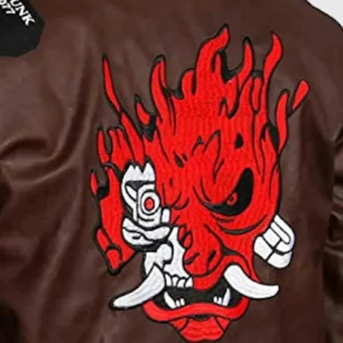 Cyberpunk-2077 Brown Bomber Samurai Jacket