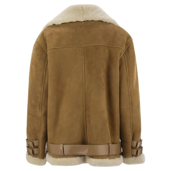Faylore Suede Loose Shearling Leather Jacket
