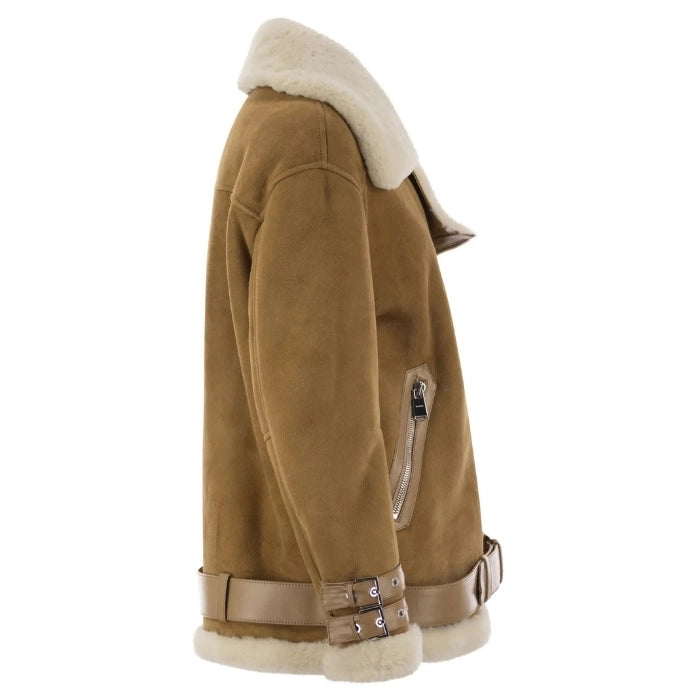 Faylore Suede Loose Shearling Leather Jacket