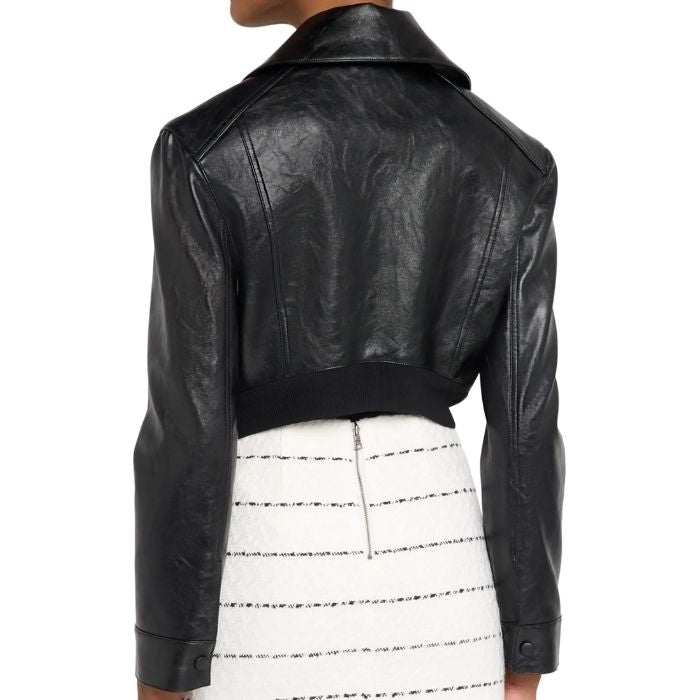 Elara Sculpted Fit Cropped Leather Jacket