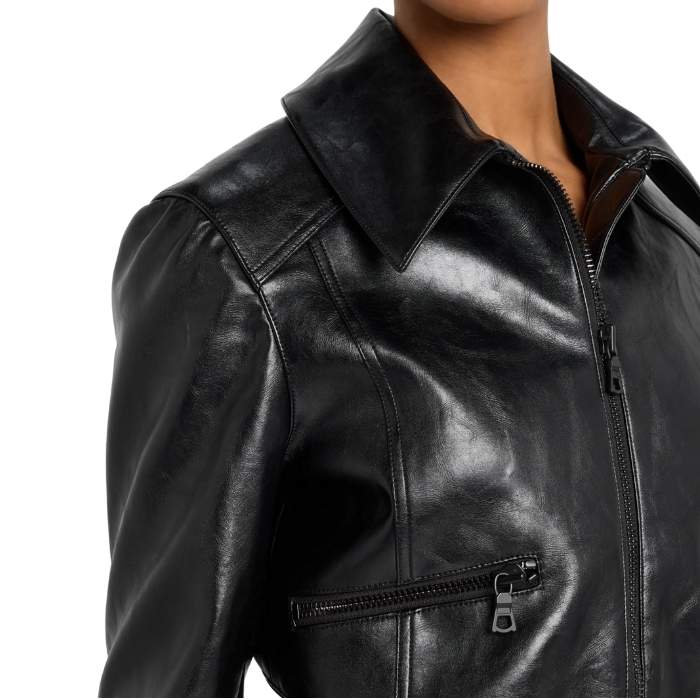 Elara Sculpted Fit Cropped Leather Jacket