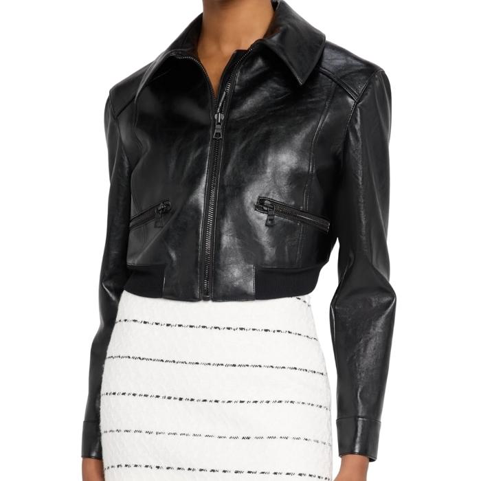 Elara Sculpted Fit Cropped Leather Jacket