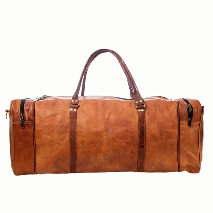 Full Grain Leather Weekender Duffle Bag