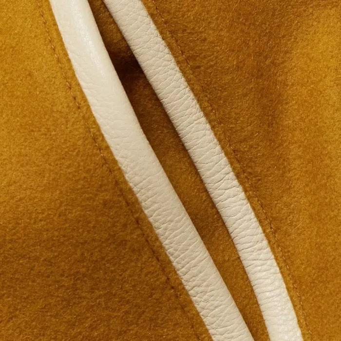 Prescott Gold Wool & Beige Leather Varsity Jacket