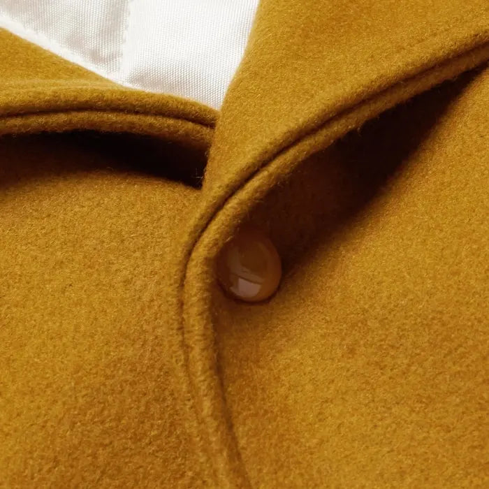 Prescott Gold Wool & Beige Leather Varsity Jacket