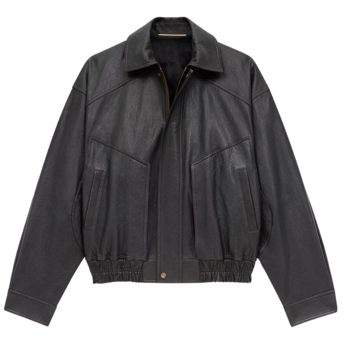 Grained Lambskin Bomber Jacket