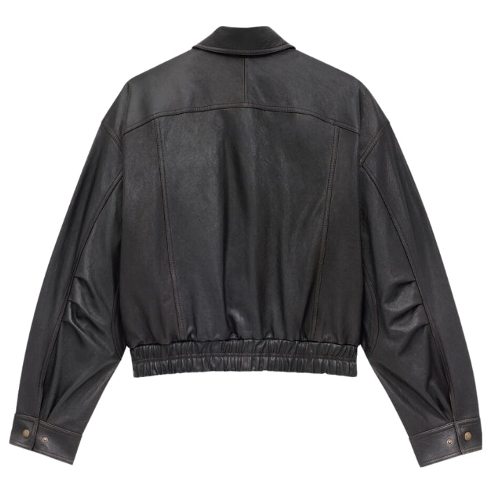Grained Lambskin Bomber Jacket