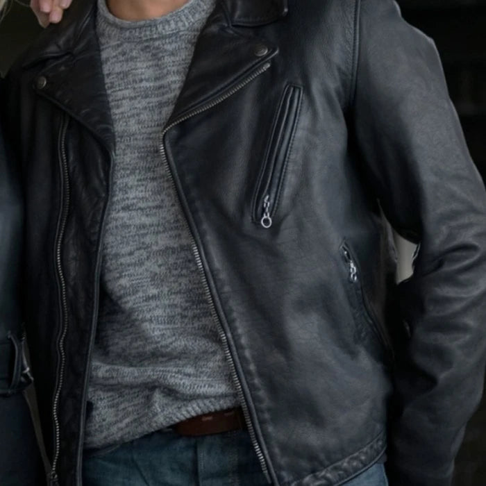Rustic Handmade Leather Moto Jacket