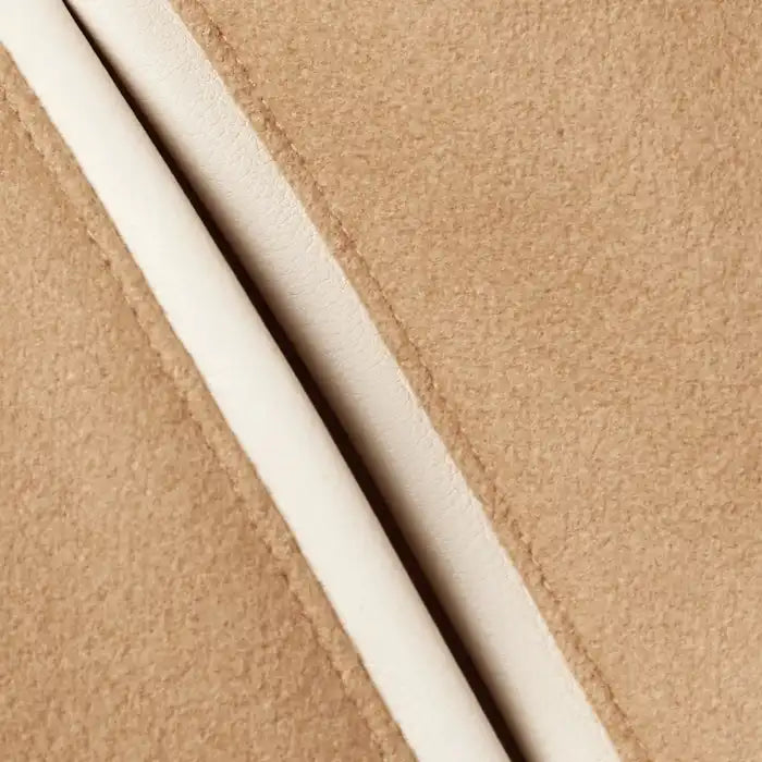 Hayes Camel Wool Varsity Jacket with Beige Leather Detail