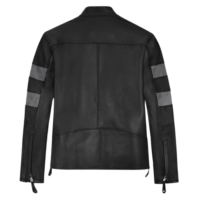 Hollywood Star Black Biker Leather Jacket for Men