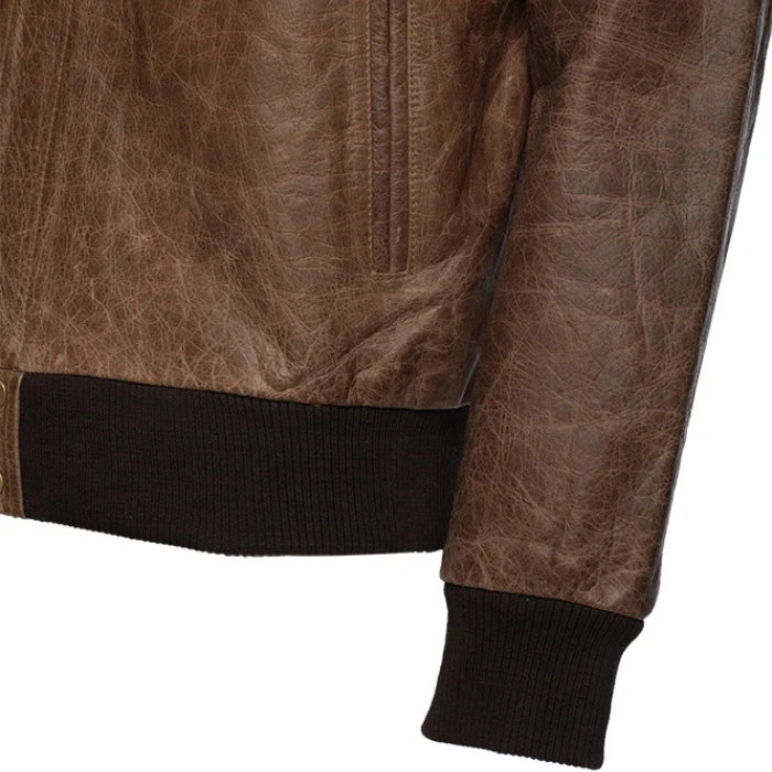 Men's Brown Levi Bomber Leather Jacket