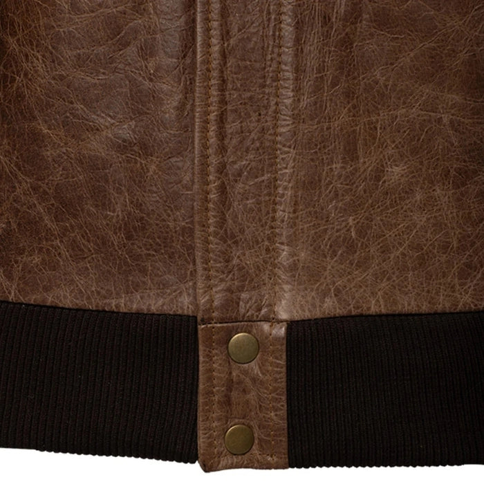 Men's Brown Levi Bomber Leather Jacket
