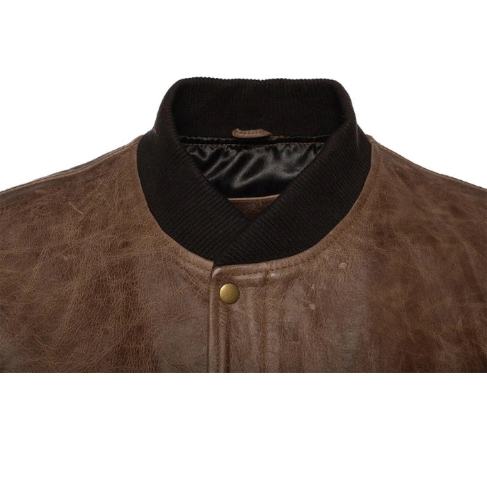 Men's Brown Levi Bomber Leather Jacket