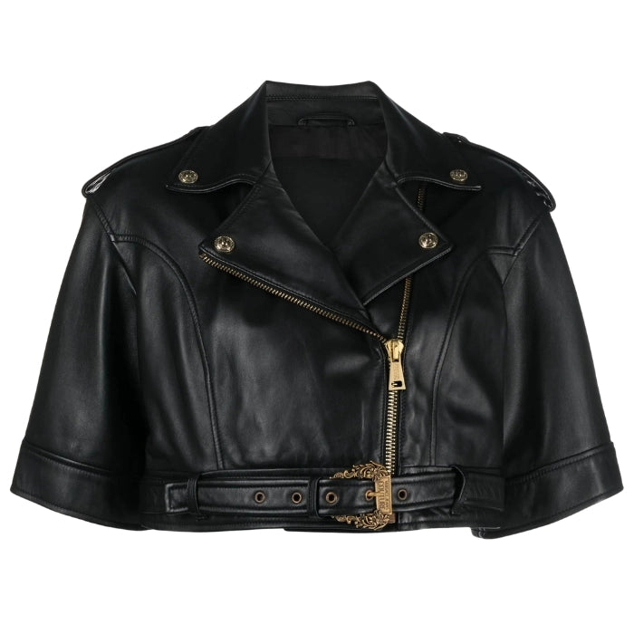 Luxe Belted Cropped Moto Jacket