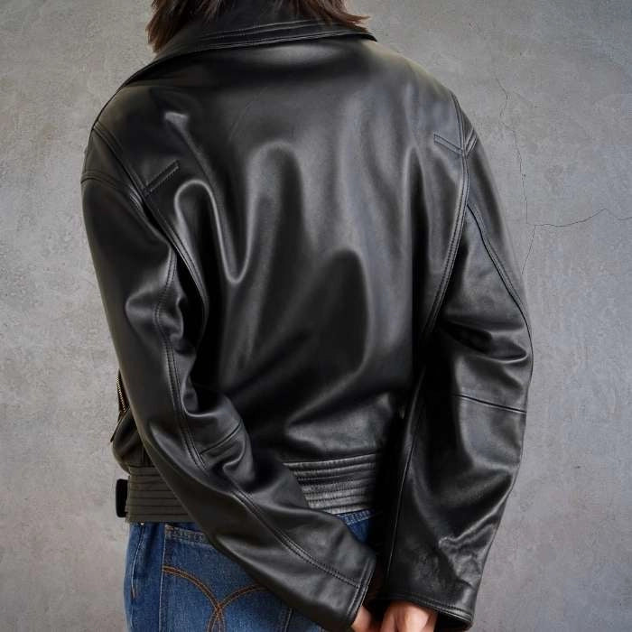 Luxury-Inspired Women's Belted Biker Jacket