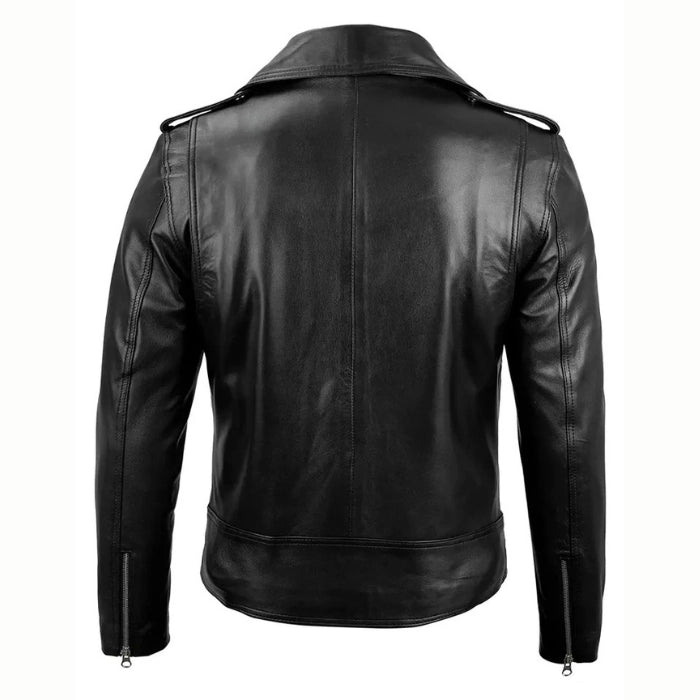 Men's Negan Asymmetrical Leather Biker Jacket