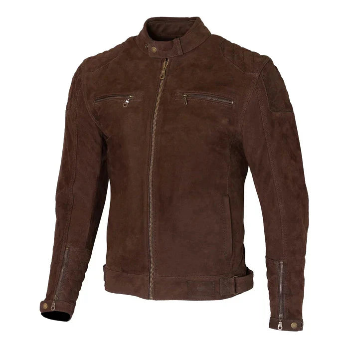 Front view of Brown Suede Moto Jacket