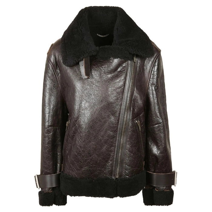 Mirelda Sheepskin Shearling-Trimmed Aviator Jacket