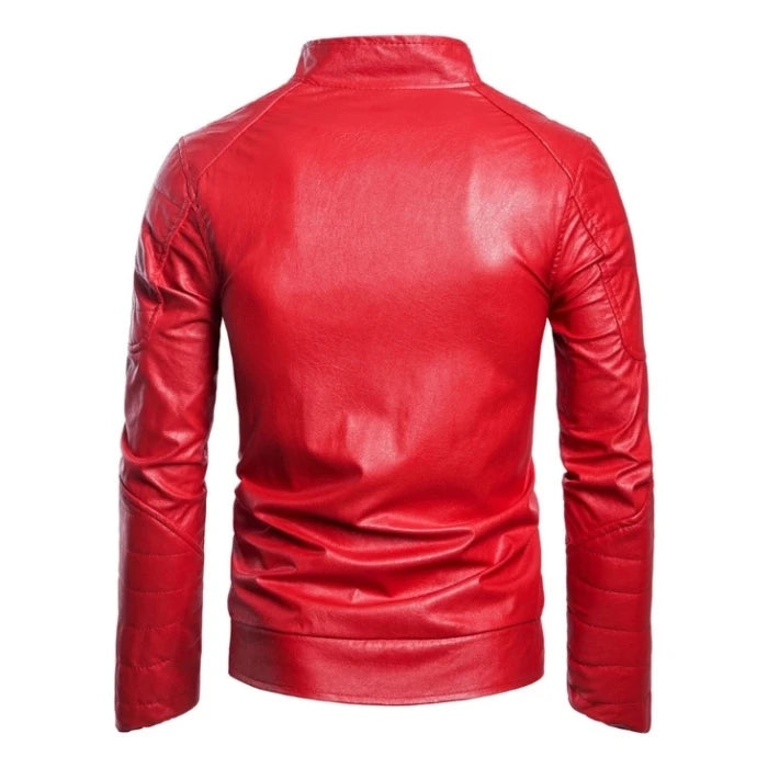 Red Diamond Quilted Original Leather Jacket