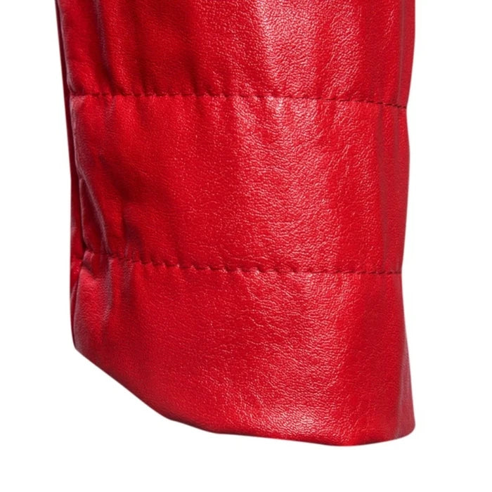 Red Diamond Quilted Original Leather Jacket