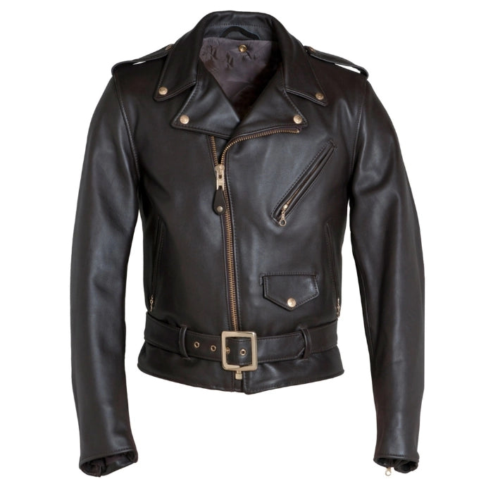 Men's Rebel-Style Belted Leather Biker Jacket