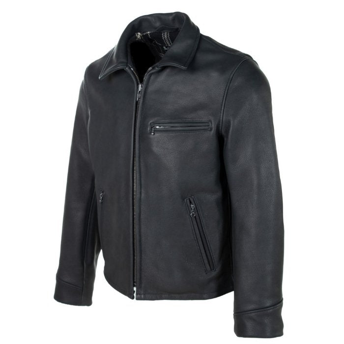 Retro Café Racer Leather Biker Jacket for Men