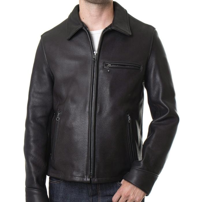 Retro Café Racer Leather Biker Jacket for Men
