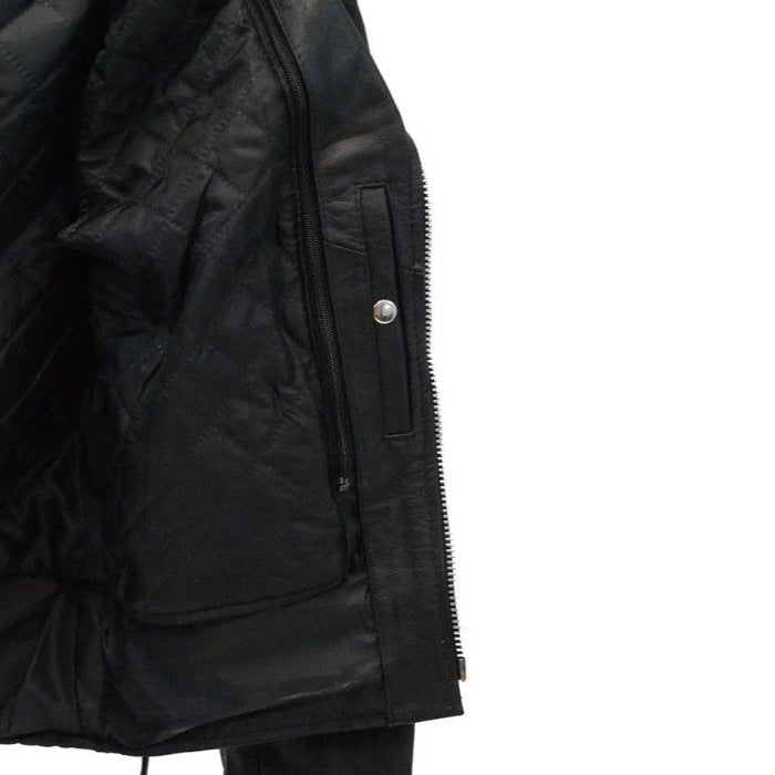 Men's Side Lace Leather Motorcycle Jacket