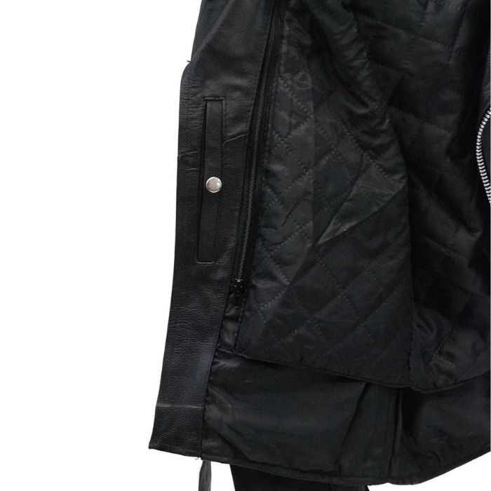 Men's Side Lace Leather Motorcycle Jacket