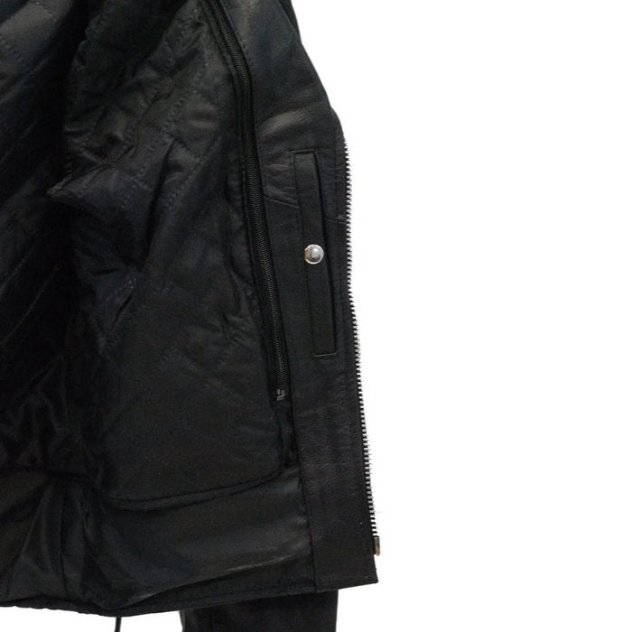 Men's Side Lace Leather Motorcycle Jacket