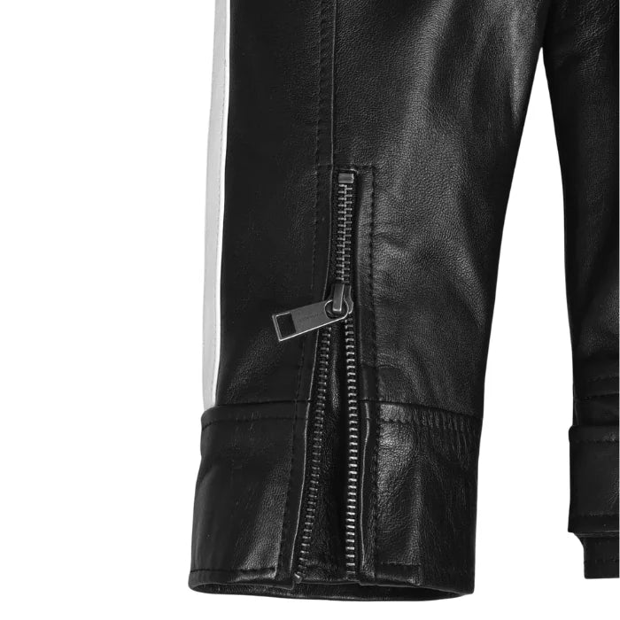 Stormtrack Striped Moto Leather Jacket
