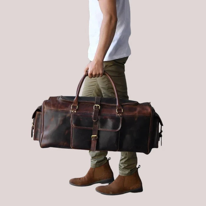 Vintage Leather 24” Duffle Travel Bag