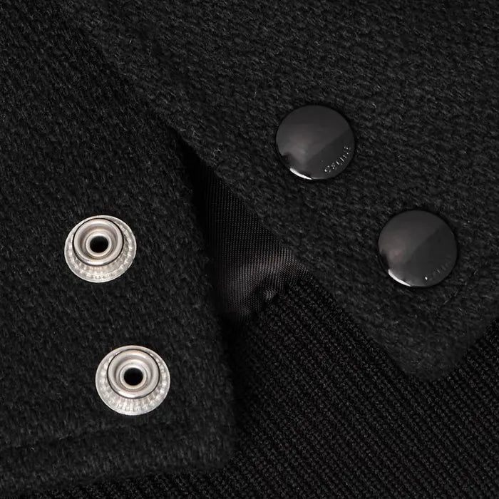 Mercer Black Wool Varsity Jacket with Leather Trim