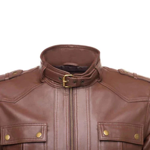 Men's Brown Obsidian Biker Leather Jacket