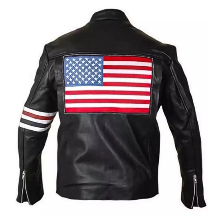 American Flag Leather Motorcycle Jacket