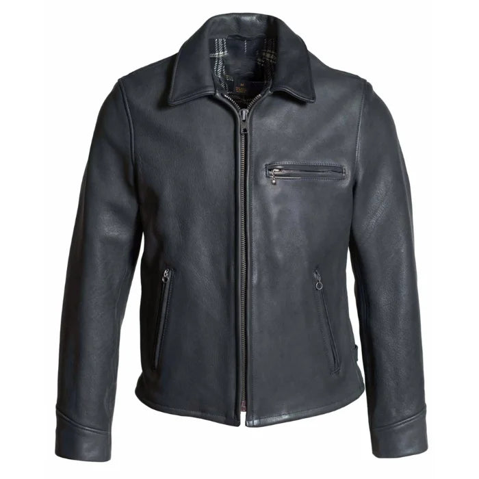 Retro Cafe Racer Leather Biker Jacket for Men