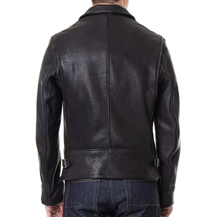 Retro Cafe Racer Leather Biker Jacket for Men
