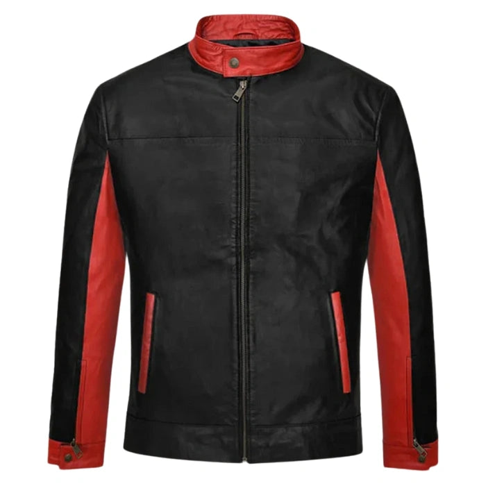 Black Redflare Moto Leather Jacket