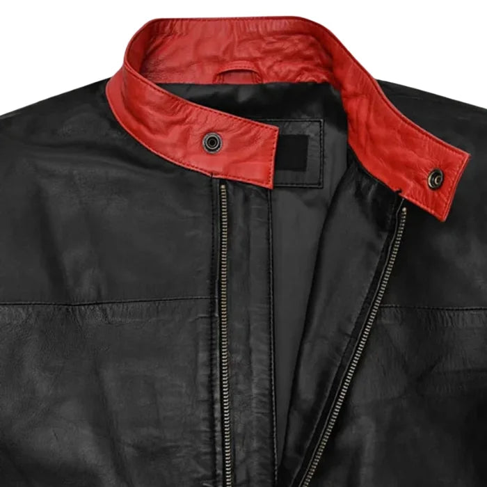 Black Redflare Moto Leather Jacket