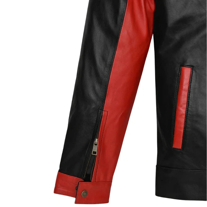 Black Redflare Moto Leather Jacket