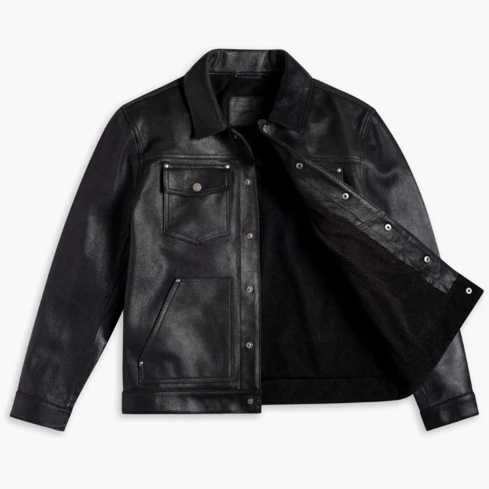 Men's Heavy-Duty Roughout Cruiser Leather Jacket