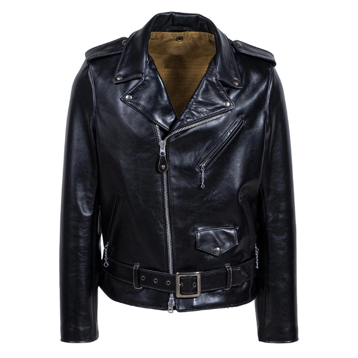 Men's Black Vanguard Leather Biker Jacket